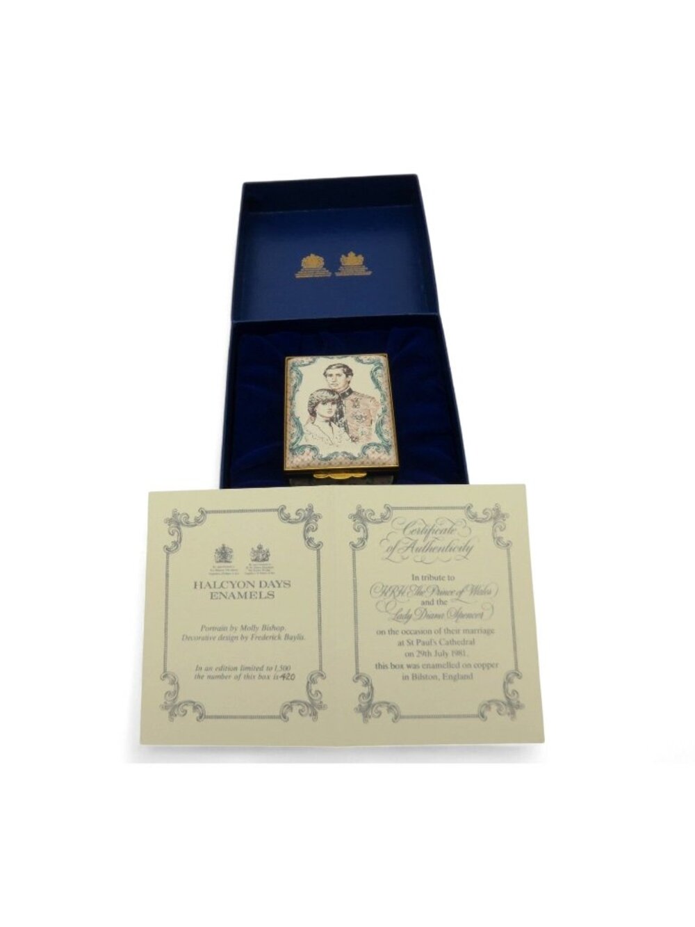 Halcyon Days Diana Royal Wedding Enamel Trinket England Vintage Limited Edition